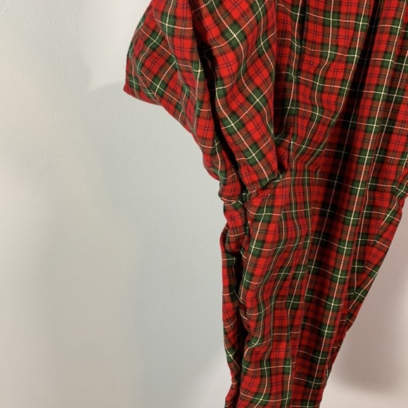 Carters vintage Christmas tartan plaid cotton dressy overalls red green 18 Mo - Picture 3 of 6